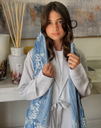 Soft Blue Embroidered Abaya